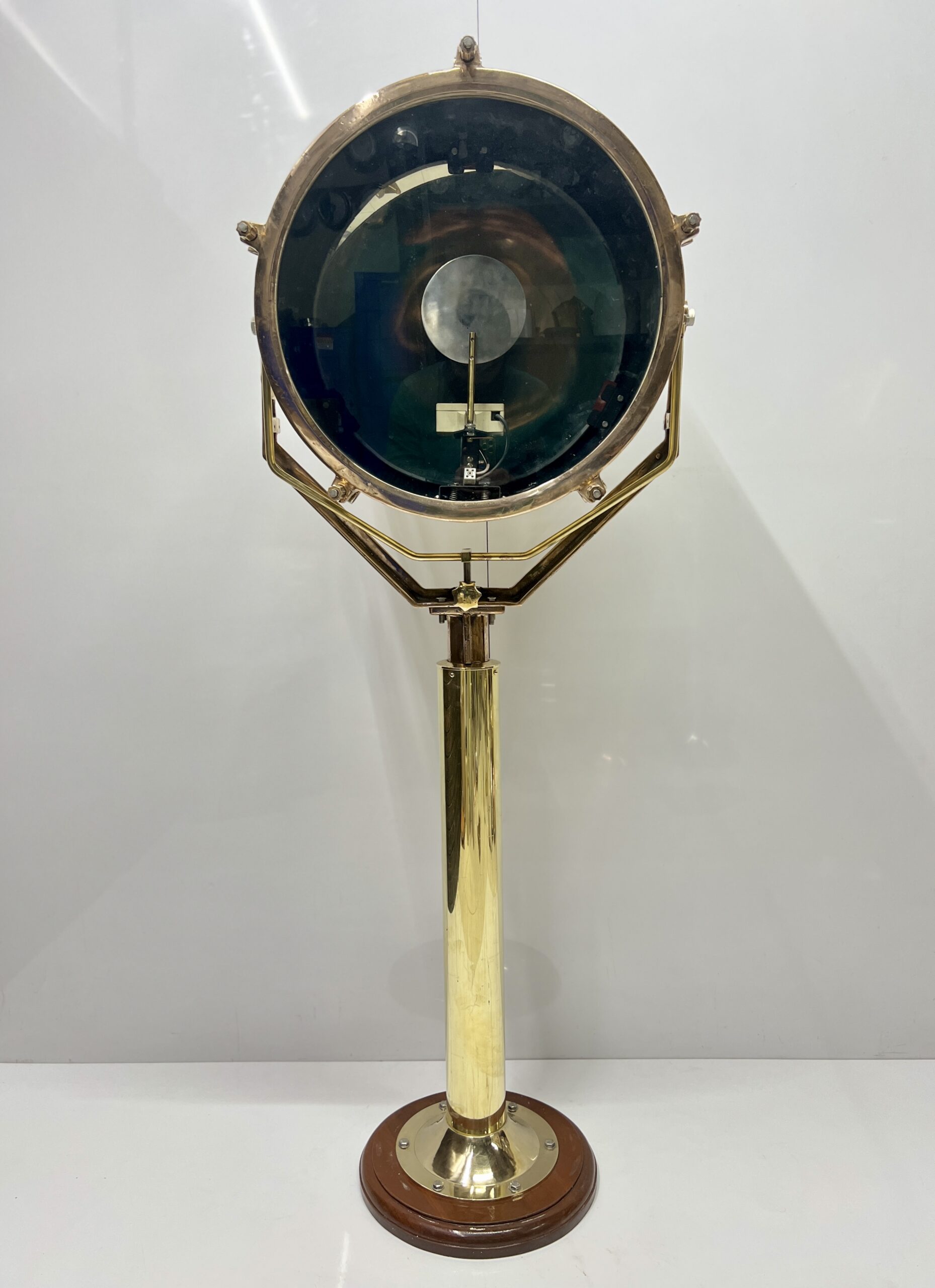 Royal Navy ship Francis Signal Spot Search light on brass stand & Wooden base