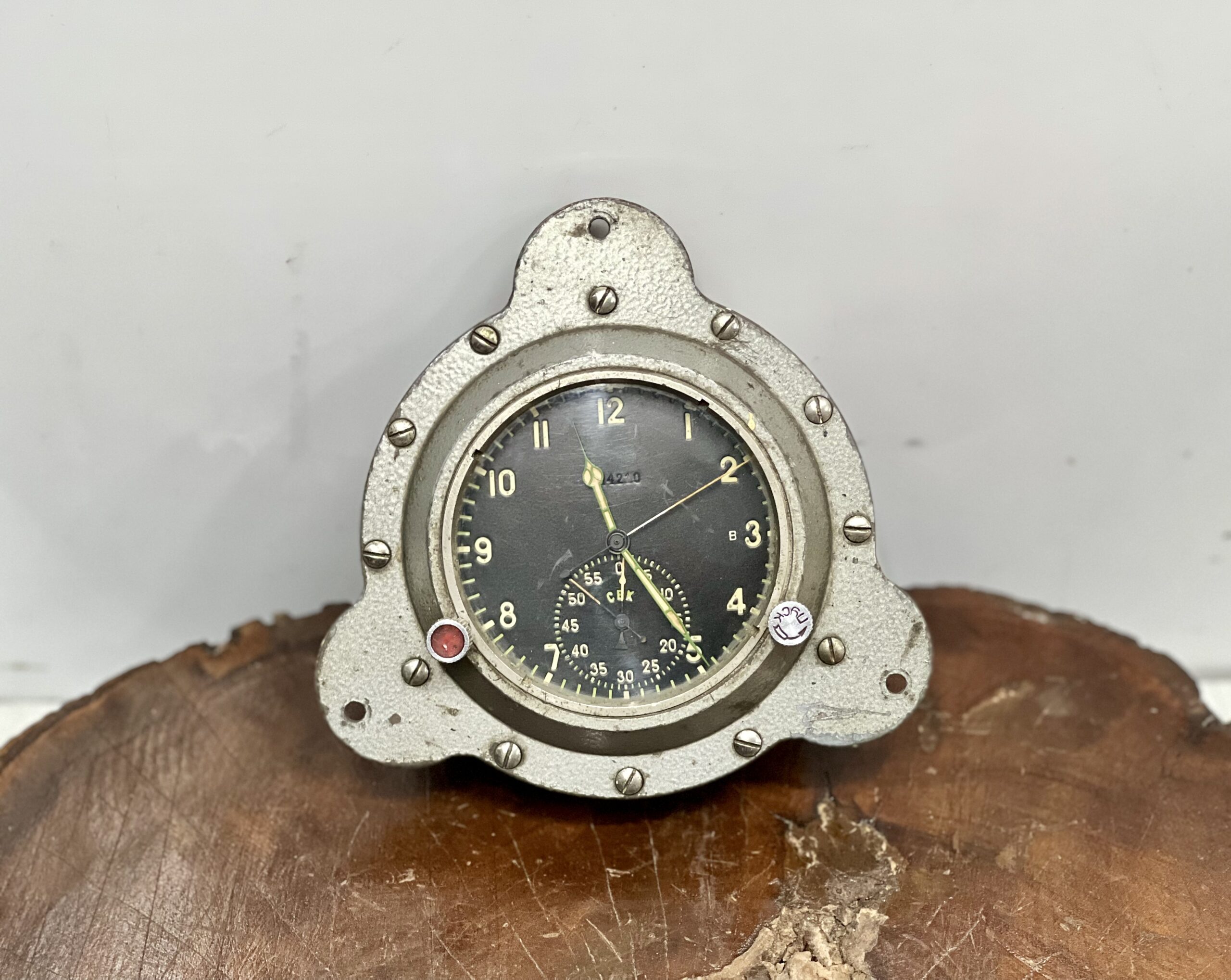 Maritime Antique Ship Original Reclaimed Small Heavy Retro CEK Vintage Clock