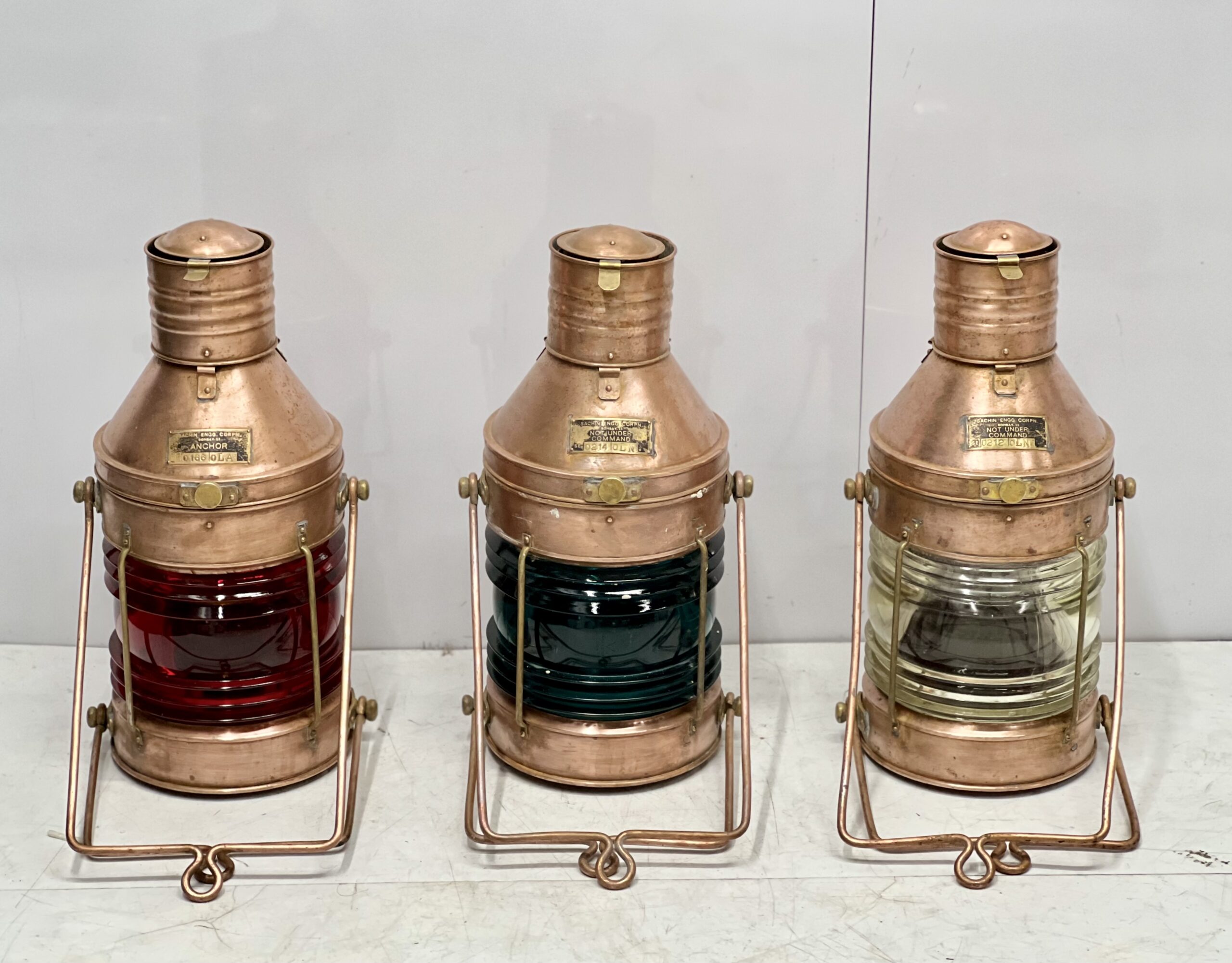 Vintage Lights for Sale Antique Ship Nautical SE Copper Kerosene Lantern Lot 3