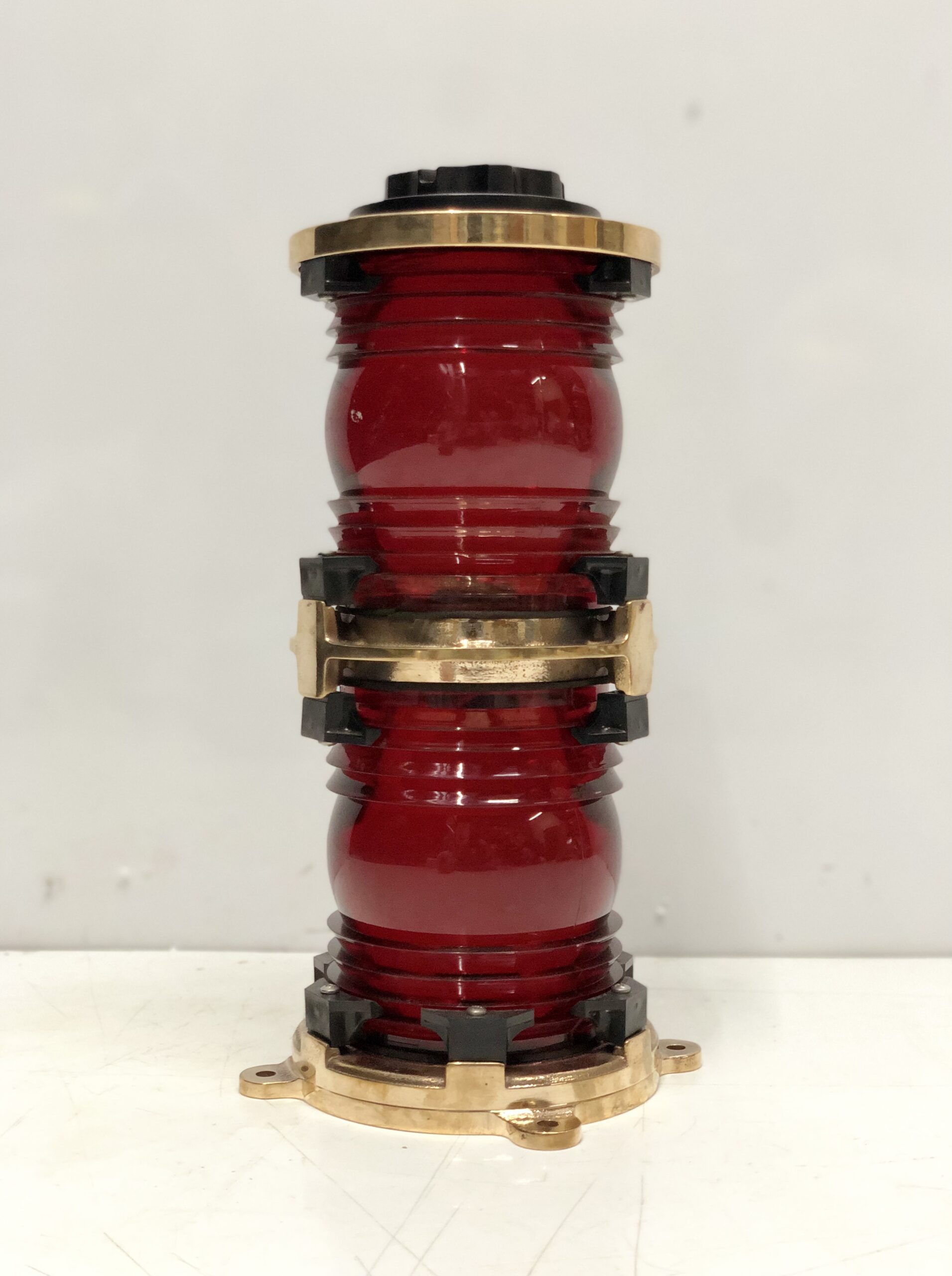 Red Fiber Glass Maritime Navigation Impressive Vintage Electric Perko Lamp – USA