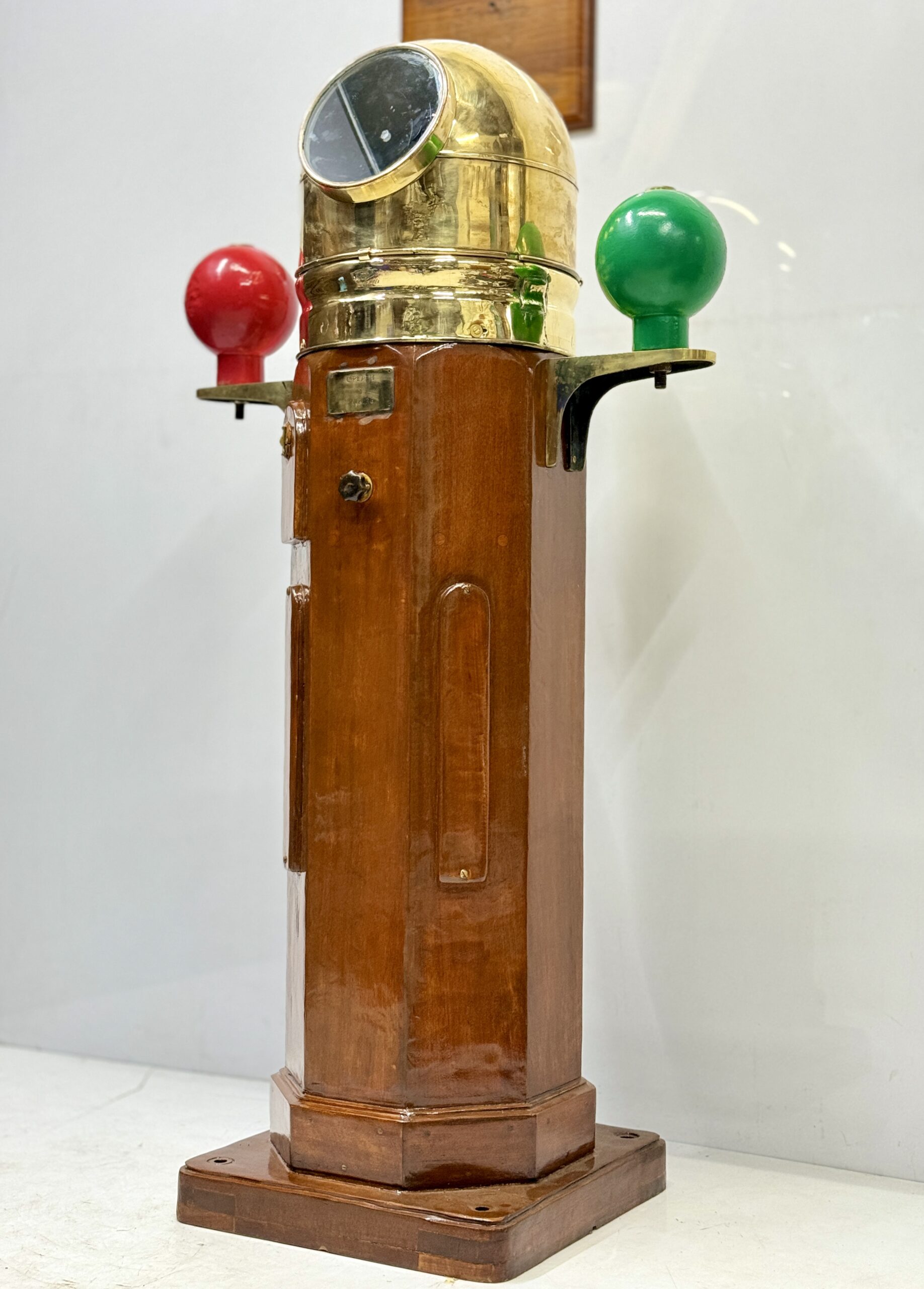 Maritime Navigation Instrument C. Plath Hamburg Wooden & Brass Binnacle Compass