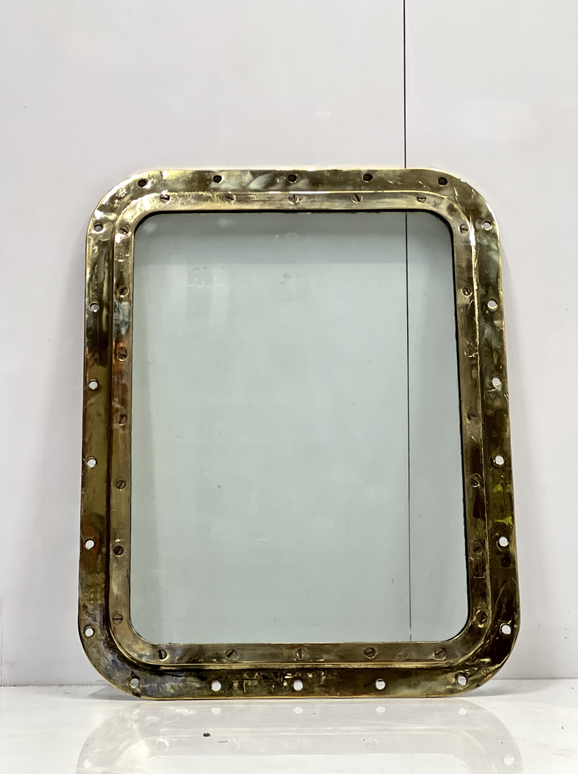 Vintage Heavy Brass Metal Wall Fitting Marine Square Porthole – Fiber Glass